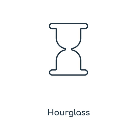 Hourglass concept line icon. Linear Hourglass concept outline symbol design. This simple element illustration can be used for web and mobile UI/UX.のイラスト素材