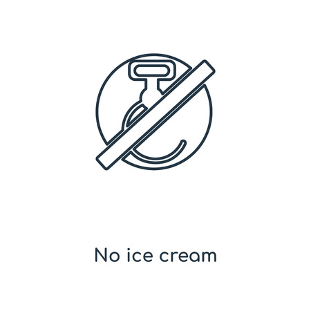 No ice cream concept line icon. Linear No ice cream concept outline symbol design. This simple element illustration can be used for web and mobile UI/UX.のイラスト素材
