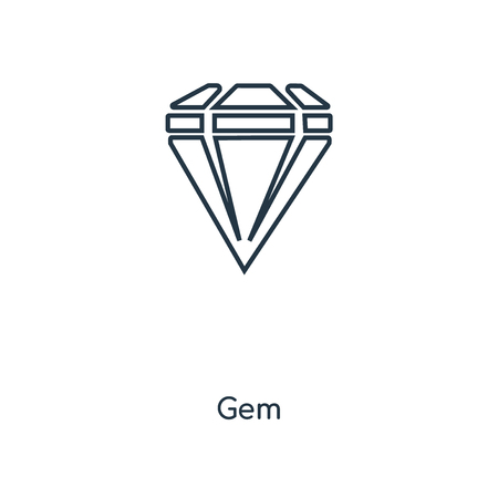 Gem concept line icon. Linear Gem concept outline symbol design. This simple element illustration can be used for web and mobile UI/UX.のイラスト素材