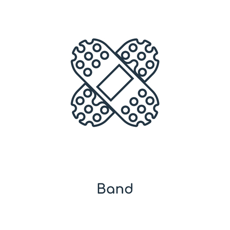 Band concept line icon. Linear Band concept outline symbol design. This simple element illustration can be used for web and mobile UI/UX.のイラスト素材