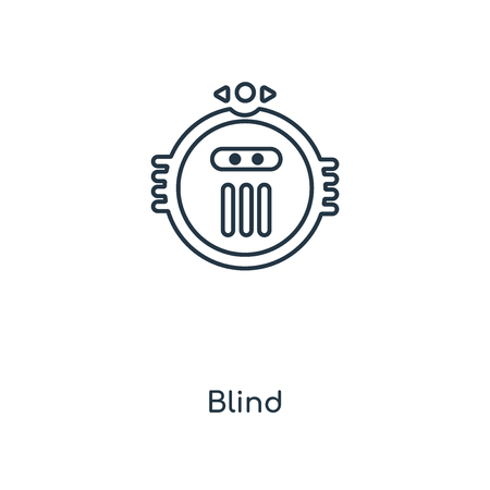 Blind concept line icon. Linear Blind concept outline symbol design. This simple element illustration can be used for web and mobile UI/UX.のイラスト素材