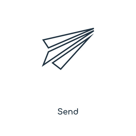 Send concept line icon. Linear Send concept outline symbol design. This simple element illustration can be used for web and mobile UI/UX.のイラスト素材