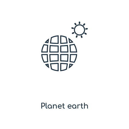 Planet earth concept line icon. Linear Planet earth concept outline symbol design. This simple element illustration can be used for web and mobile UI/UX.のイラスト素材