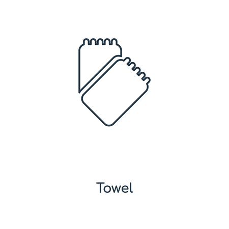 Towel concept line icon. Linear Towel concept outline symbol design. This simple element illustration can be used for web and mobile UI/UX.のイラスト素材