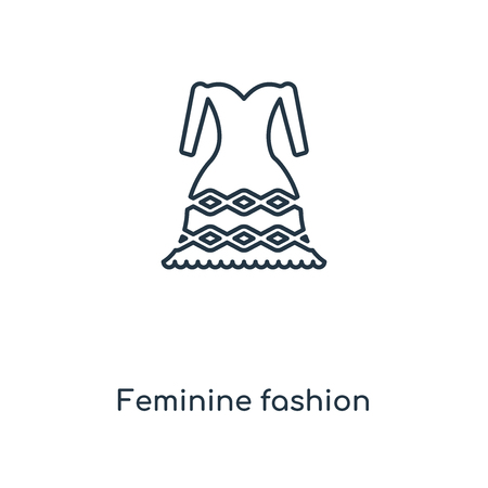 Feminine fashion concept line icon. Linear Feminine fashion concept outline symbol design. This simple element illustration can be used for web and mobile UI/UX.のイラスト素材