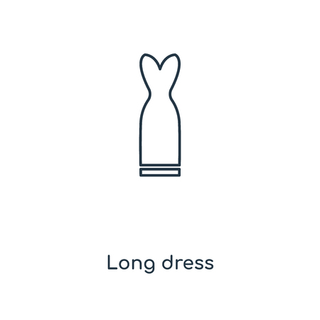 Long dress concept line icon. Linear Long dress concept outline symbol design. This simple element illustration can be used for web and mobile UI/UX.のイラスト素材