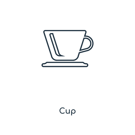 Cup concept line icon. Linear Cup concept outline symbol design. This simple element illustration can be used for web and mobile UI/UX.のイラスト素材