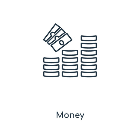 Money concept line icon. Linear Money concept outline symbol design. This simple element illustration can be used for web and mobile UI/UX.のイラスト素材