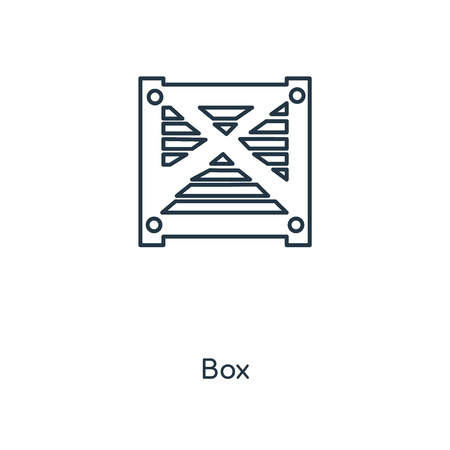 Box concept line icon. Linear Box concept outline symbol design. This simple element illustration can be used for web and mobile UI/UX.のイラスト素材
