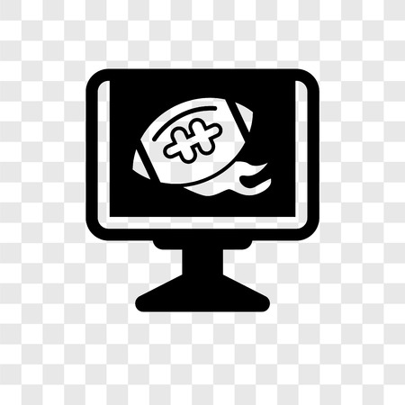 Football tv program vector icon isolated on transparent background, Football tv program transparency logo conceptのイラスト素材