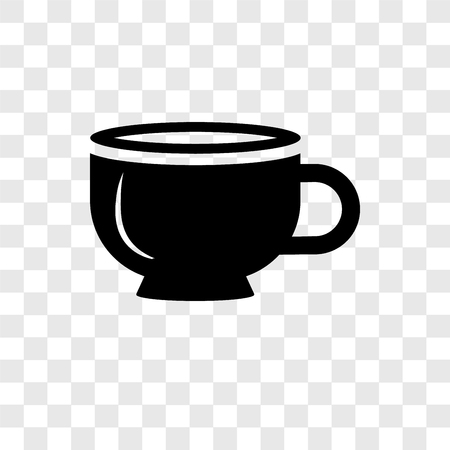 Coffee cup vector icon isolated on transparent background, Coffee cup transparency logo conceptのイラスト素材