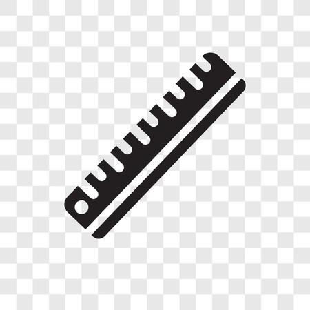 Ruler vector icon isolated on transparent background, Ruler transparency logo conceptのイラスト素材