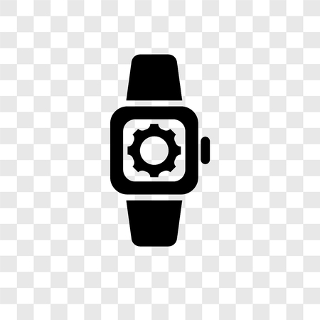 Wristwatch vector icon isolated on transparent background, Wristwatch transparency logo conceptのイラスト素材