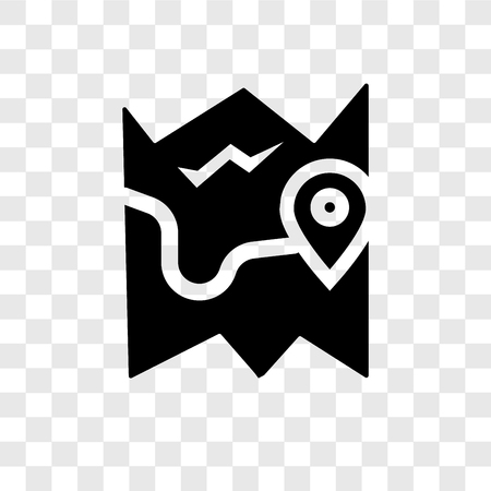 Map vector icon isolated on transparent background, Map transparency logo conceptのイラスト素材