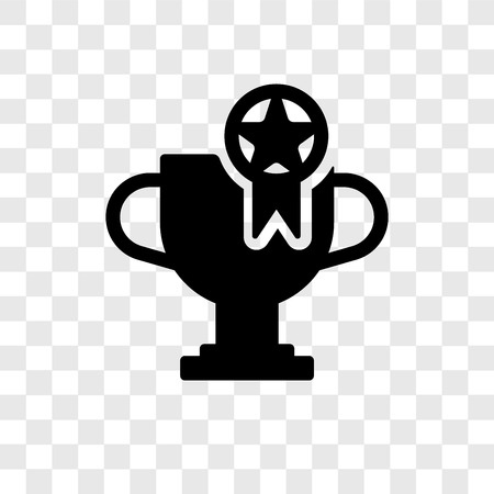 Trophy vector icon isolated on transparent background, Trophy transparency logo conceptのイラスト素材