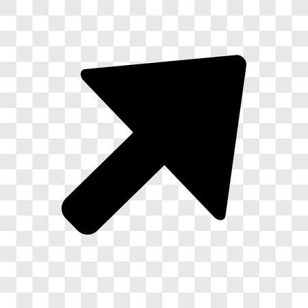 Diagonal arrow vector icon isolated on transparent background, Diagonal arrow transparency logo conceptのイラスト素材