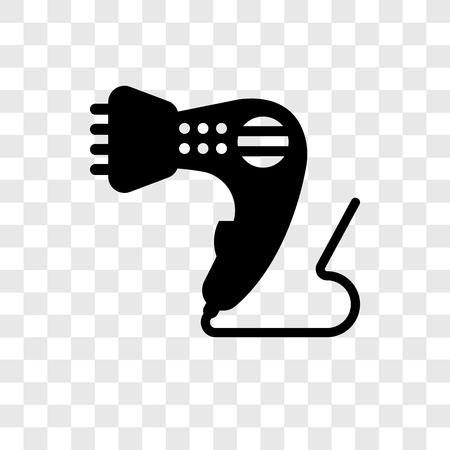 Hair dryer vector icon isolated on transparent background, Hair dryer transparency logo conceptのイラスト素材