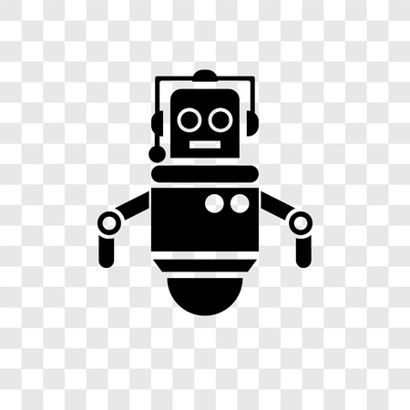 Robot vector icon isolated on transparent background, Robot transparency logo conceptのイラスト素材