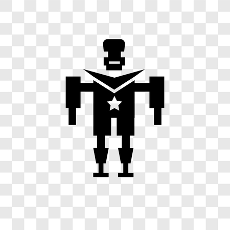 Military robot machine vector icon isolated on transparent background, Military robot machine transparency logo conceptのイラスト素材