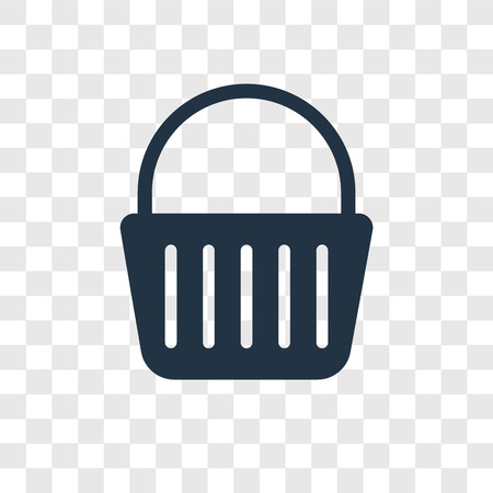 Shopping basket vector icon isolated on transparent background, Shopping basket transparency logo conceptのイラスト素材