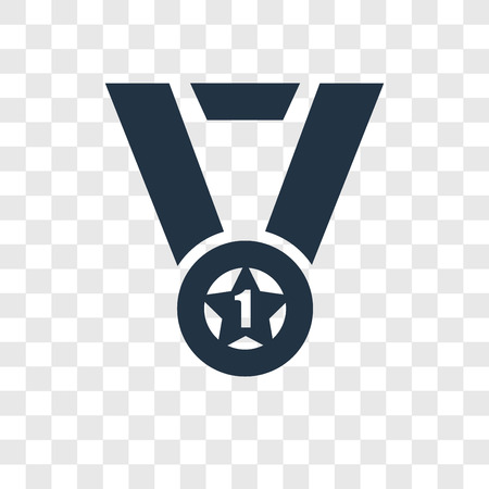 Medal vector icon isolated on transparent background, Medal transparency logo conceptのイラスト素材