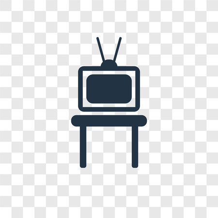 Tv table vector icon isolated on transparent background, Tv table transparency logo conceptのイラスト素材