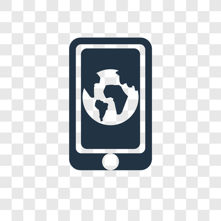 Smartphone vector icon isolated on transparent background, Smartphone transparency logo conceptのイラスト素材