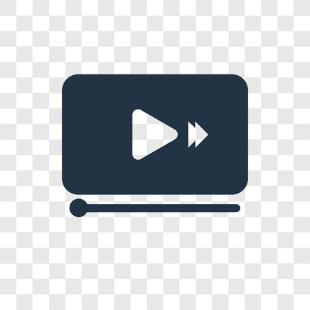 Video player vector icon isolated on transparent background, Video player transparency logo conceptのイラスト素材