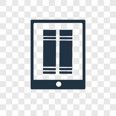 Ebook vector icon isolated on transparent background, Ebook transparency logo conceptのイラスト素材