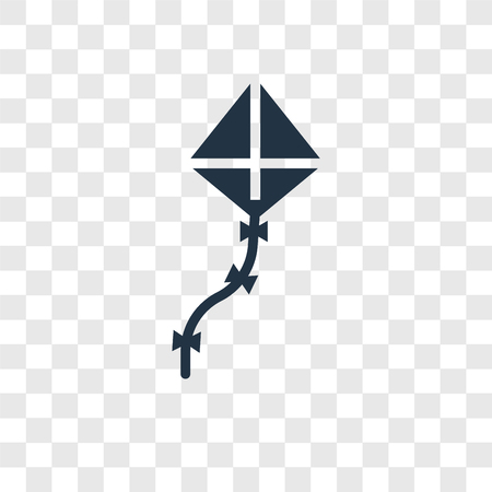 Kite vector icon isolated on transparent background, Kite transparency logo conceptのイラスト素材