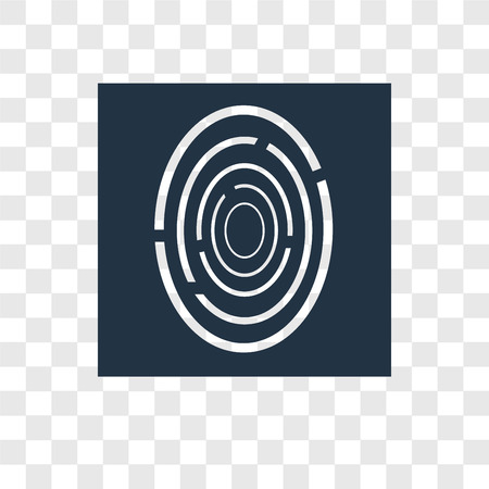 Fingerprint scan vector icon isolated on transparent background, Fingerprint scan transparency logo conceptのイラスト素材