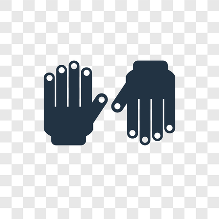 Gloves vector icon isolated on transparent background, Gloves transparency logo conceptのイラスト素材