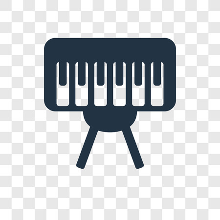 Piano vector icon isolated on transparent background, Piano transparency logo conceptのイラスト素材