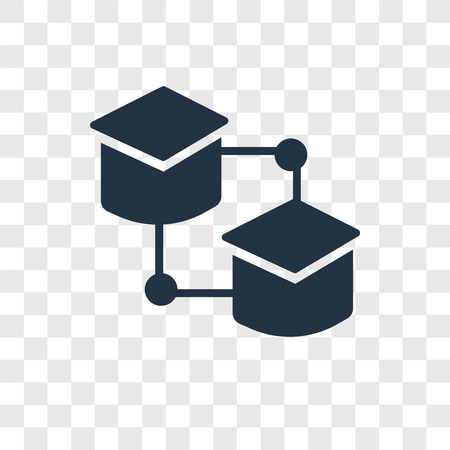 Mortarboard vector icon isolated on transparent background, Mortarboard transparency logo conceptのイラスト素材