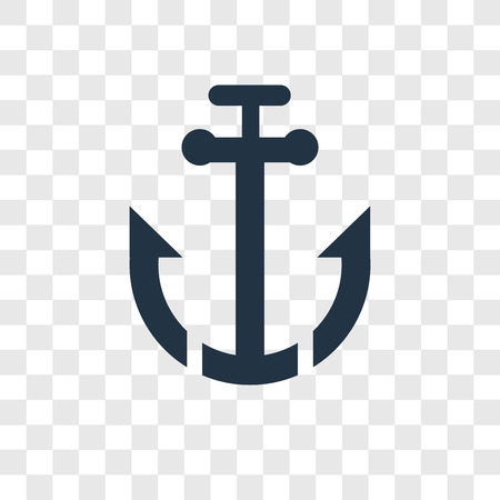 Sailboat Anchor vector icon isolated on transparent background, Sailboat Anchor transparency logo conceptのイラスト素材