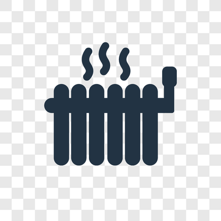 Heater vector icon isolated on transparent background, Heater transparency logo conceptのイラスト素材