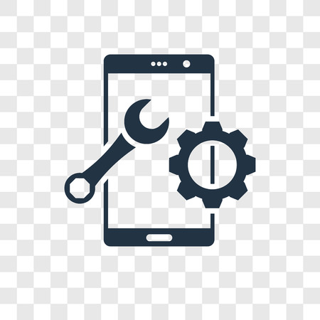 Smartphone vector icon isolated on transparent background, Smartphone transparency logo conceptのイラスト素材