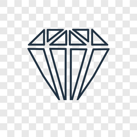 Diamond concept vector linear icon isolated on transparent background, Diamond concept transparency concept in outline styleのイラスト素材