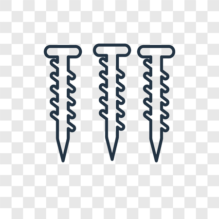 Screws concept vector linear icon isolated on transparent background, Screws concept transparency concept in outline styleのイラスト素材