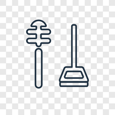 Wiping utensils of bathroom concept vector linear icon isolated on transparent background, Wiping utensils of bathroom concept transparency concept in outline styleのイラスト素材