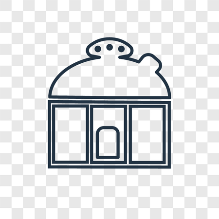 Observatory concept vector linear icon isolated on transparent background, Observatory concept transparency concept in outline styleのイラスト素材