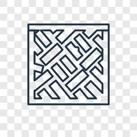 Parquet concept vector linear icon isolated on transparent background, Parquet concept transparency concept in outline styleのイラスト素材