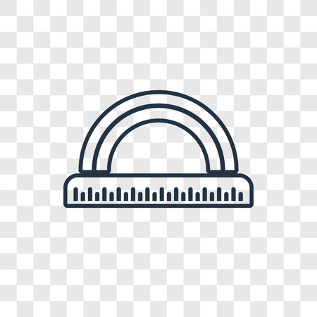 Circle Ruler concept vector linear icon isolated on transparent background, Circle Ruler concept transparency concept in outline styleのイラスト素材
