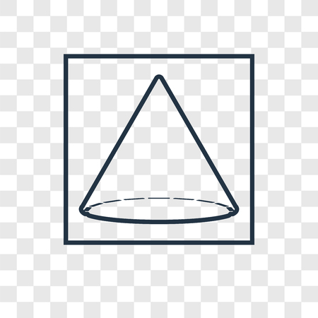 Cone concept vector linear icon isolated on transparent background, Cone concept transparency concept in outline styleのイラスト素材