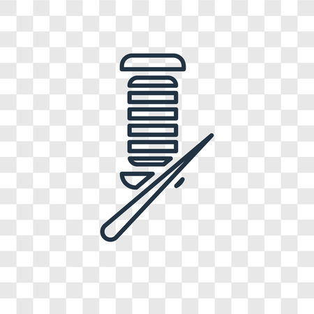 Knitting concept vector linear icon isolated on transparent background, Knitting concept transparency concept in outline styleのイラスト素材