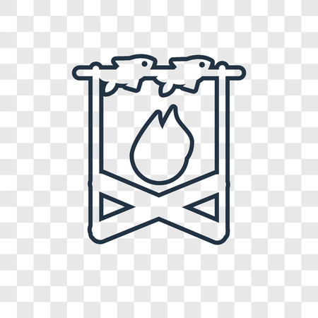 Fish concept vector linear icon isolated on transparent background, Fish concept transparency concept in outline styleのイラスト素材