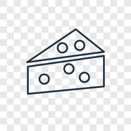 Cheese concept vector linear icon isolated on transparent background, Cheese concept transparency concept in outline styleのイラスト素材