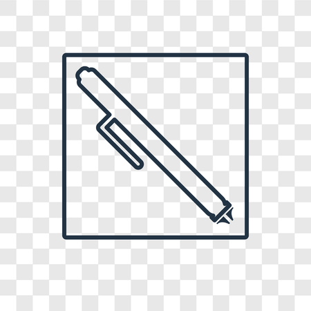 Pen concept vector linear icon isolated on transparent background, Pen concept transparency concept in outline styleのイラスト素材