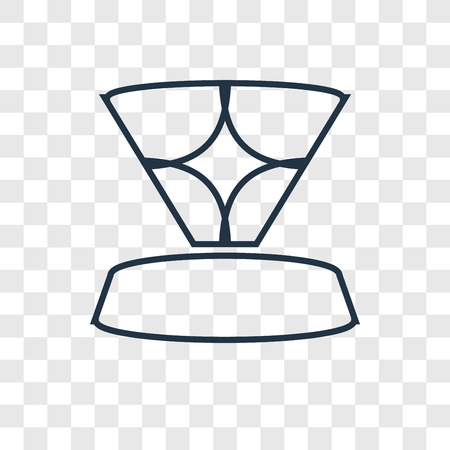 Hologram concept vector linear icon isolated on transparent background, Hologram concept transparency concept in outline styleのイラスト素材