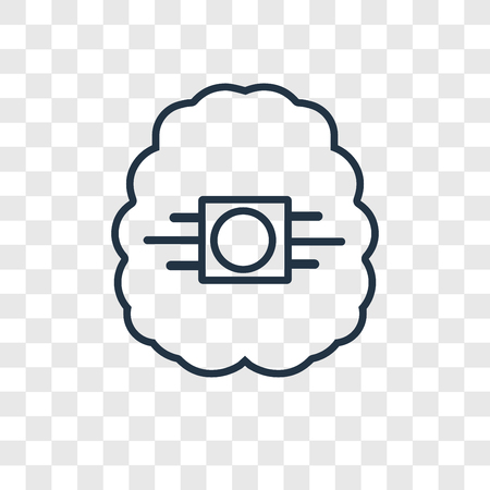 Artificial intelligence concept vector linear icon isolated on transparent background, Artificial intelligence concept transparency concept in outline styleのイラスト素材